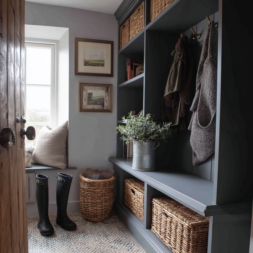 Bespoke boot room storage cabinetry by Fox Ears